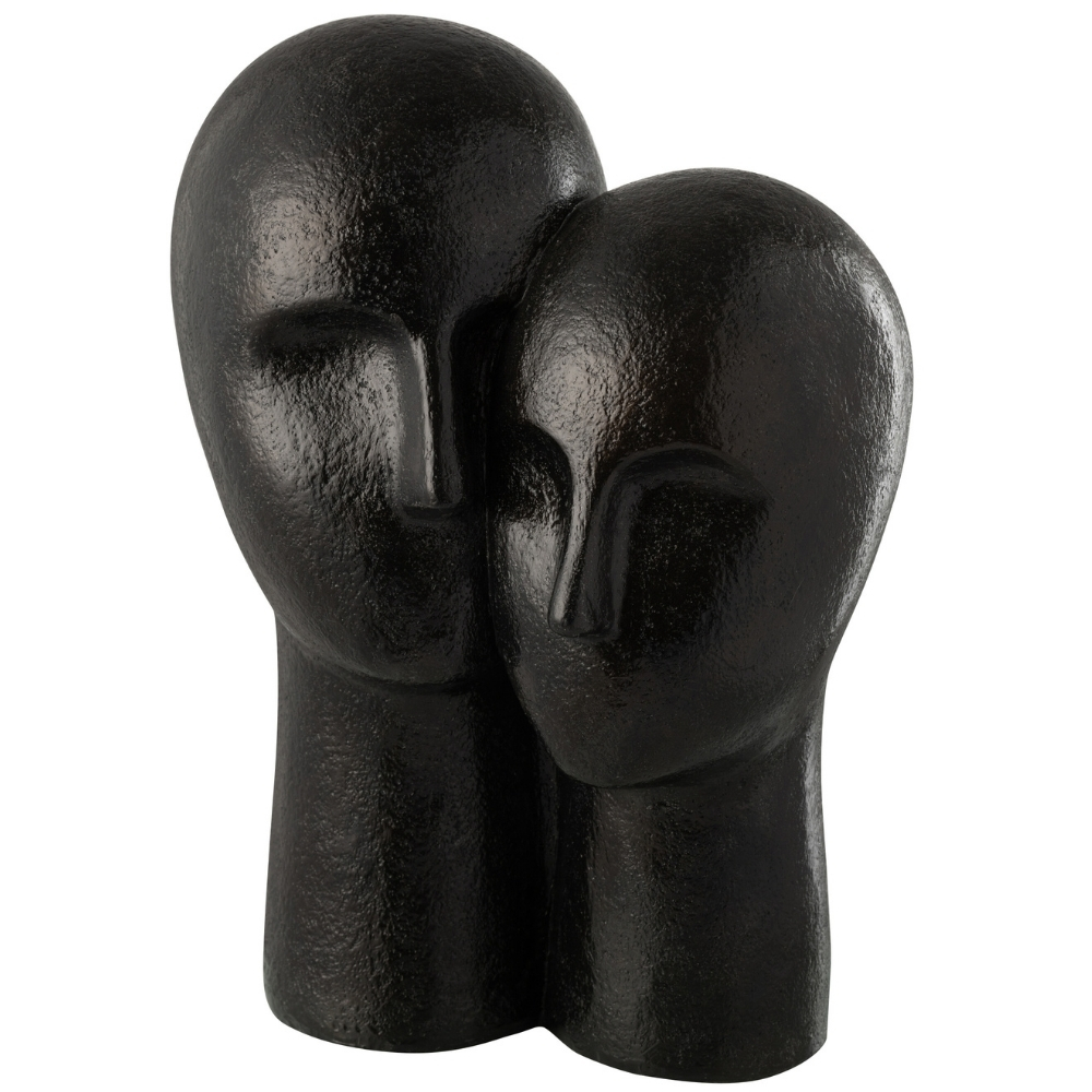 Černá soška J-line Head Couple 42,5 cm