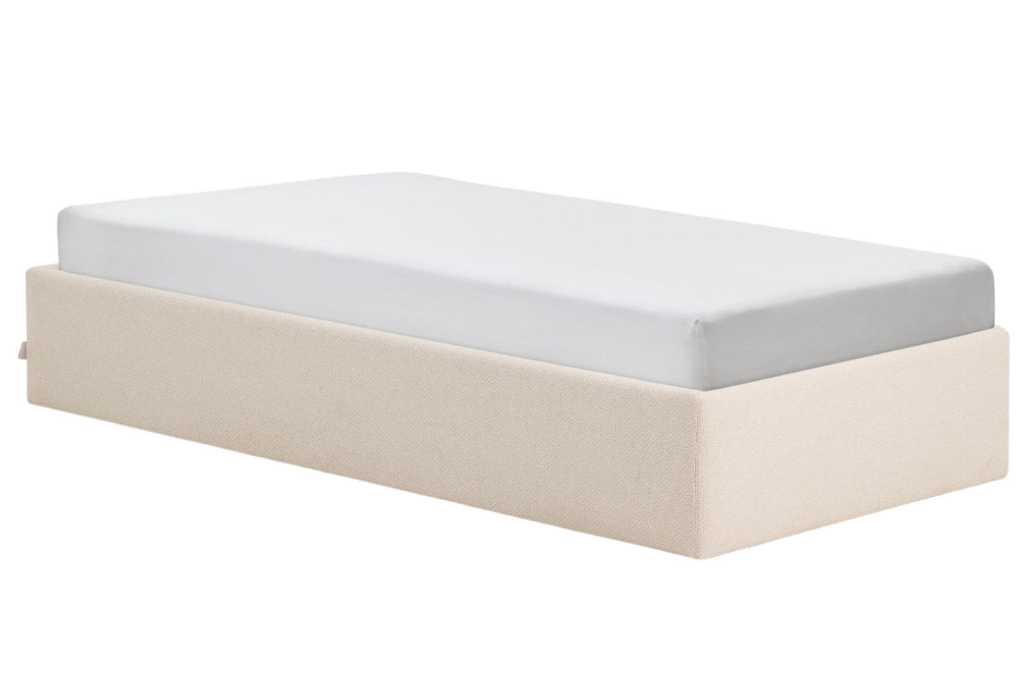 Kave Home Béžová jednolůžková postel Nelzi 90 x 200 cm s úložným prostorem