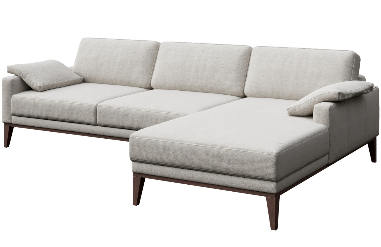 Světle &scaron;ed&aacute; l&aacute;tkov&aacute; rohov&aacute; pohovka MESONICA Musso, prav&aacute; 248 cm