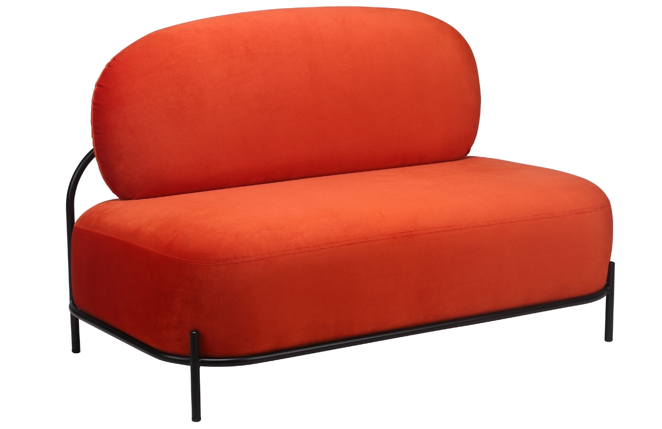 White Label Oranžová pohovka POLLY 124,5 cm