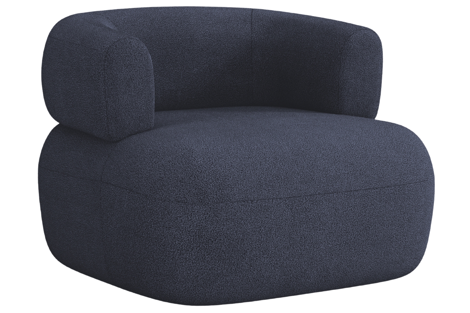 Windsor & Co Tmavě modr&eacute; boucl&eacute; křeslo Aldrin