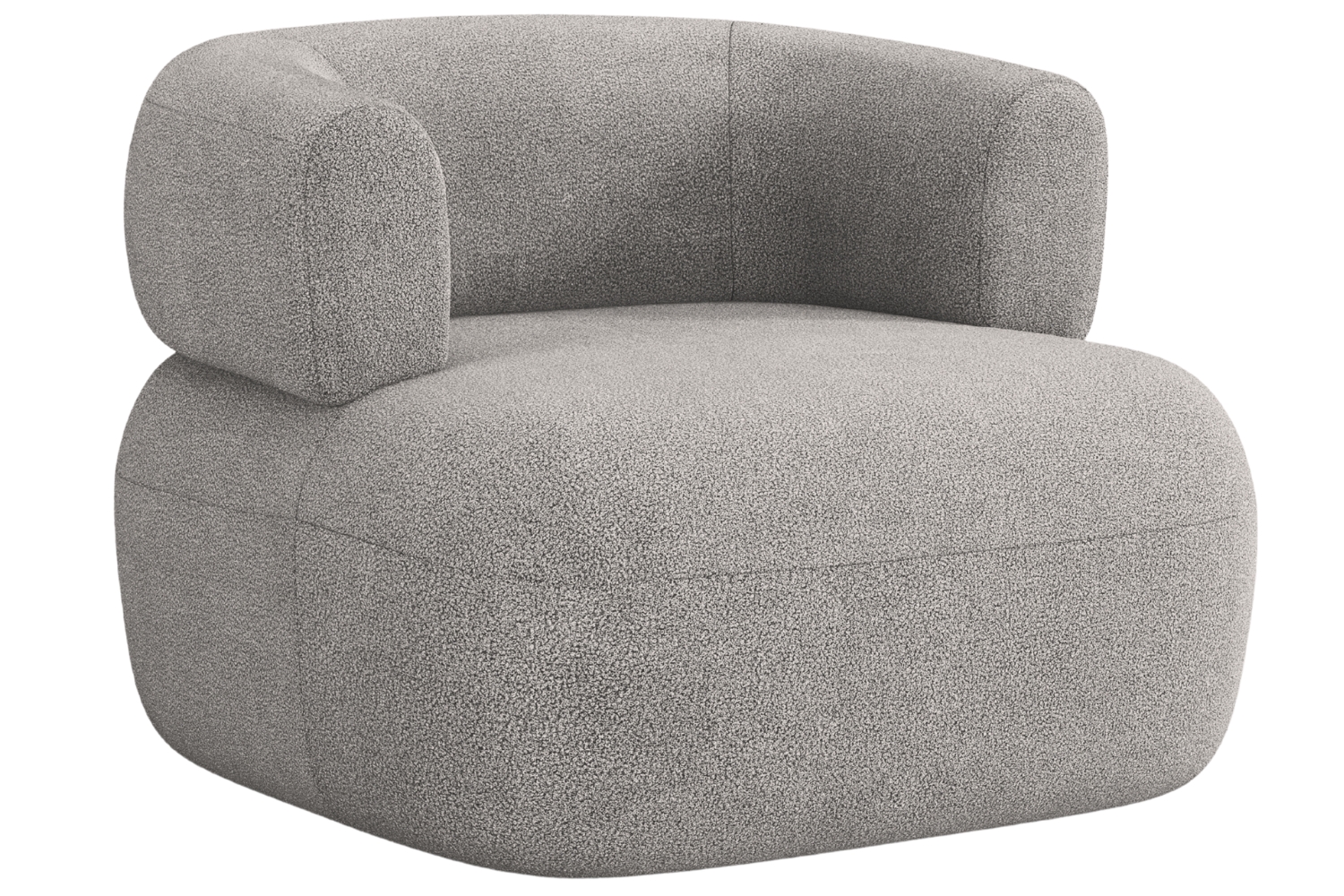 Windsor & Co Světle &scaron;ed&eacute; boucl&eacute; křeslo Aldrin