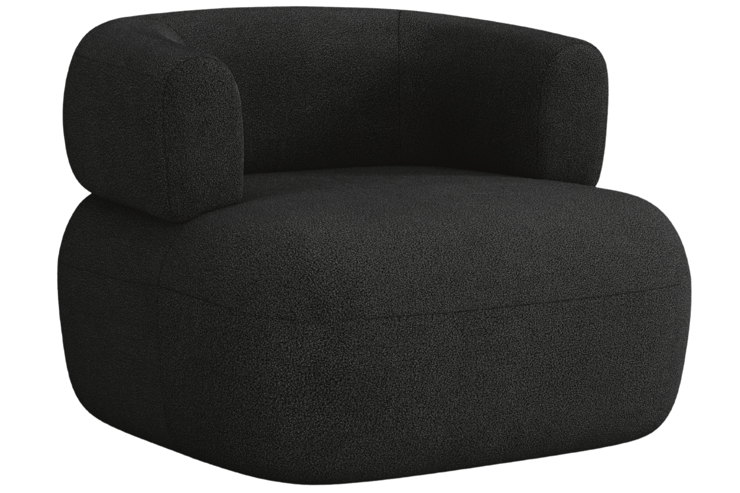 Windsor & Co Čern&eacute; boucl&eacute; křeslo Aldrin