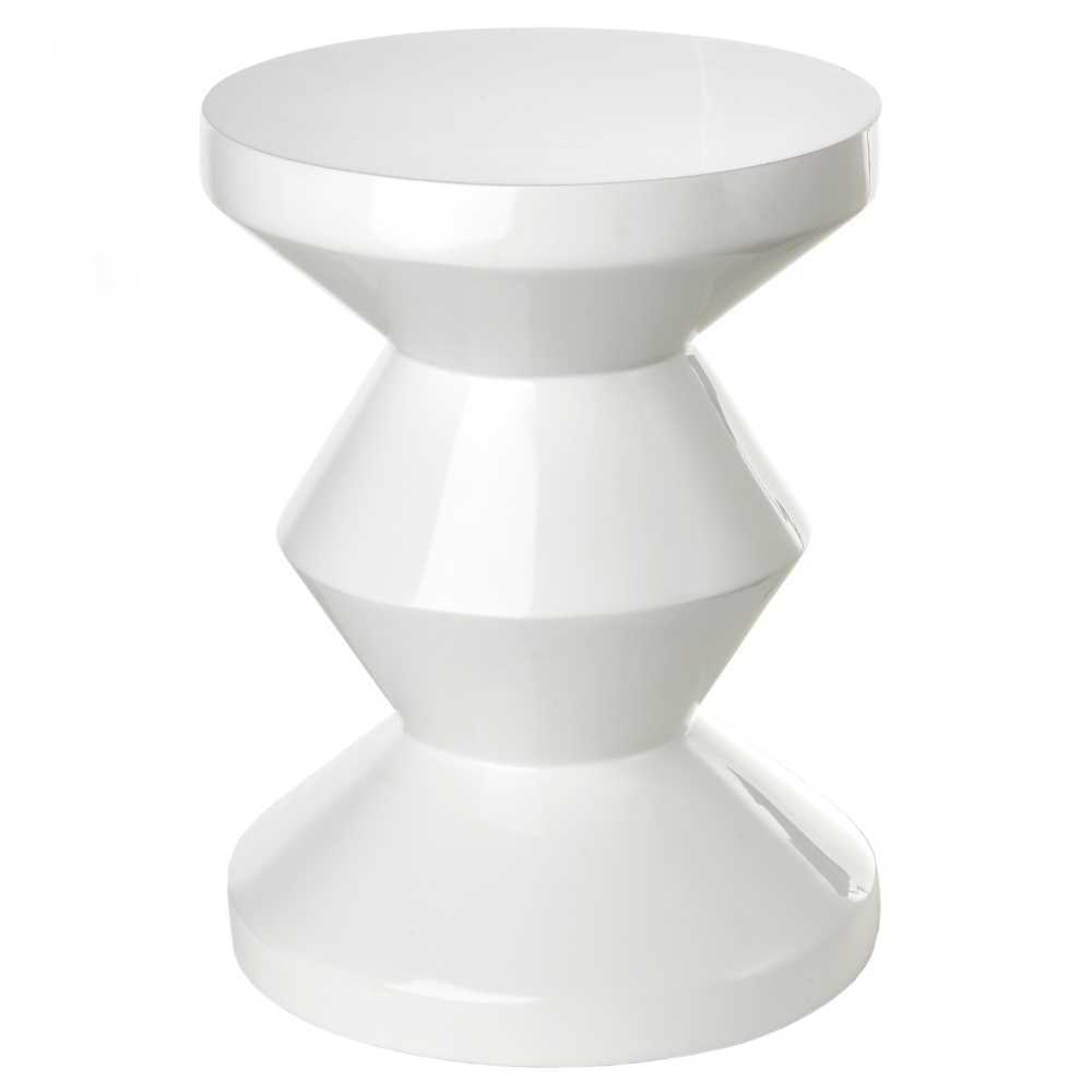 Polspotten B&iacute;l&yacute; odkl&aacute;dac&iacute; stolek Zig Zag ⌀36 cm