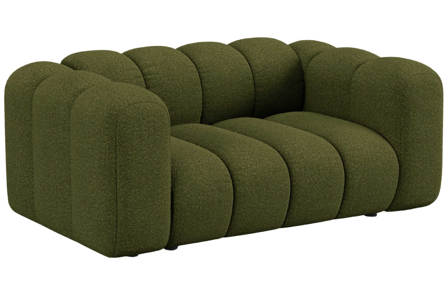 Micadoni Zelená bouclé dvoumístná pohovka Lupine 170 cm