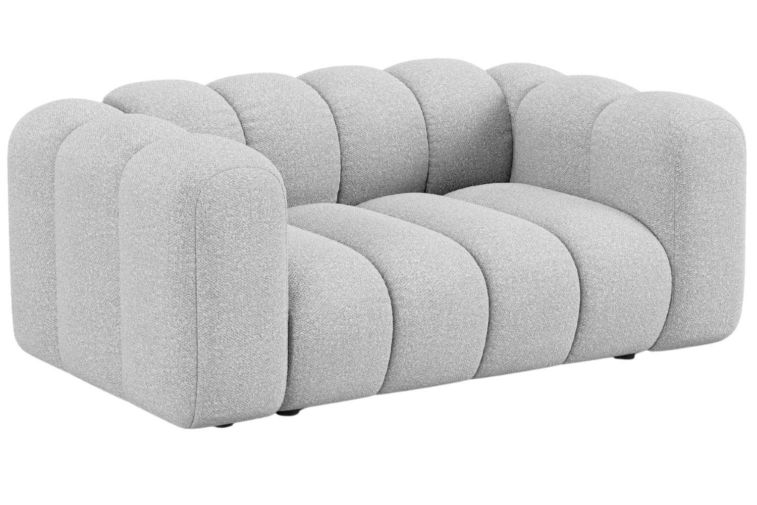 Micadoni Světle šedá bouclé dvoumístná pohovka Lupine 170 cm