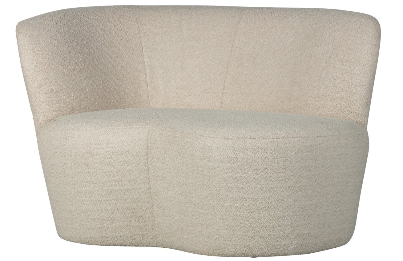 WOOOD Bílá bouclé lenoška Stone 112 cm, levá