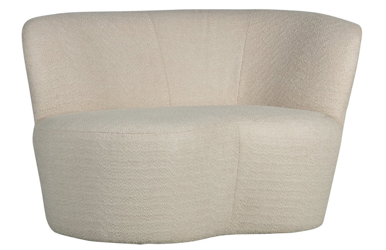 WOOOD Bílá bouclé lenoška Stone 112 cm, pravá