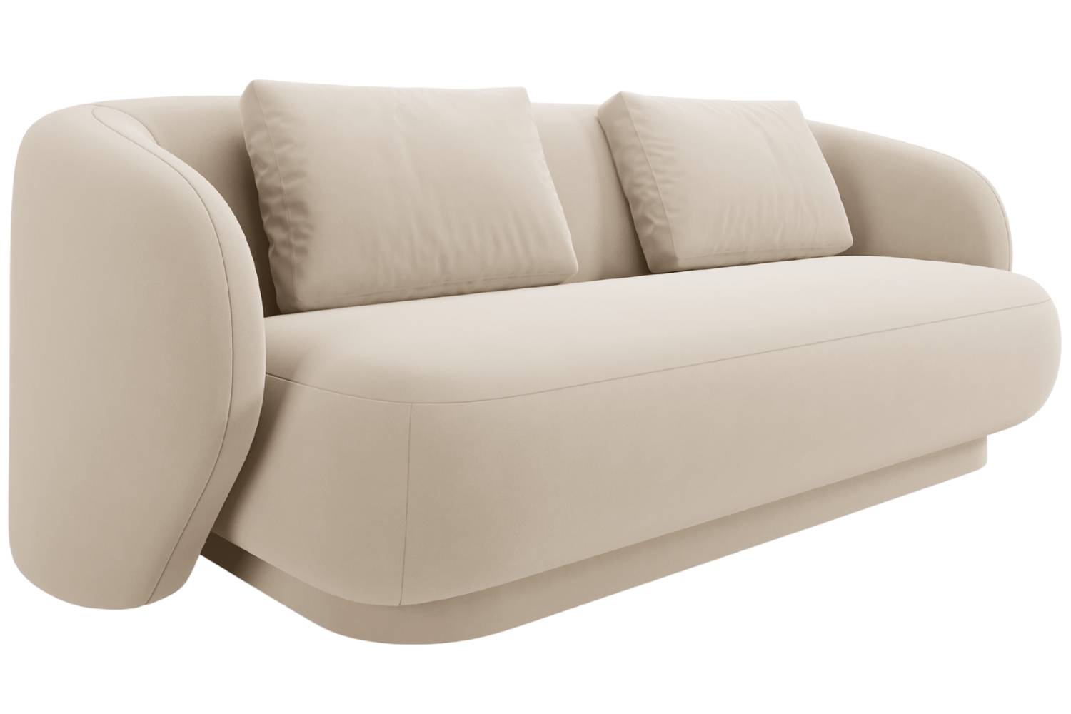 Cosmopolitan Design Béžová sametová dvoumístná pohovka Camden 169 cm