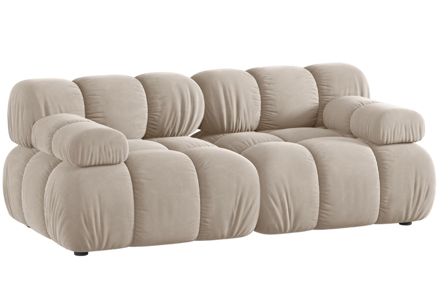 Micadoni Béžová sametová dvoumístná pohovka Bellis 188 cm