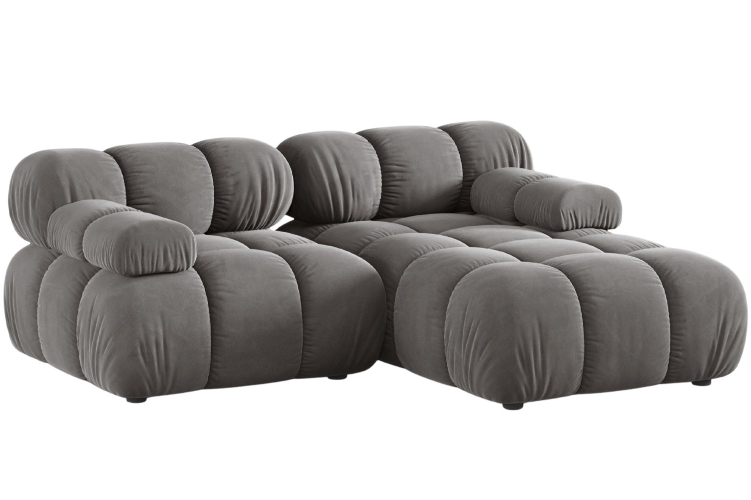 Micadoni &Scaron;ed&aacute; sametov&aacute; rohov&aacute; pohovka Bellis 188 cm, prav&aacute;