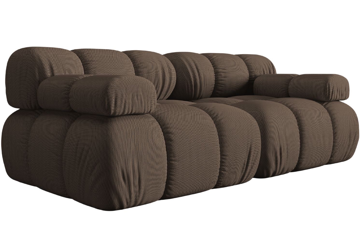 Hnědá čalouněná dvoumístná pohovka MICADONI Bellis 188 cm