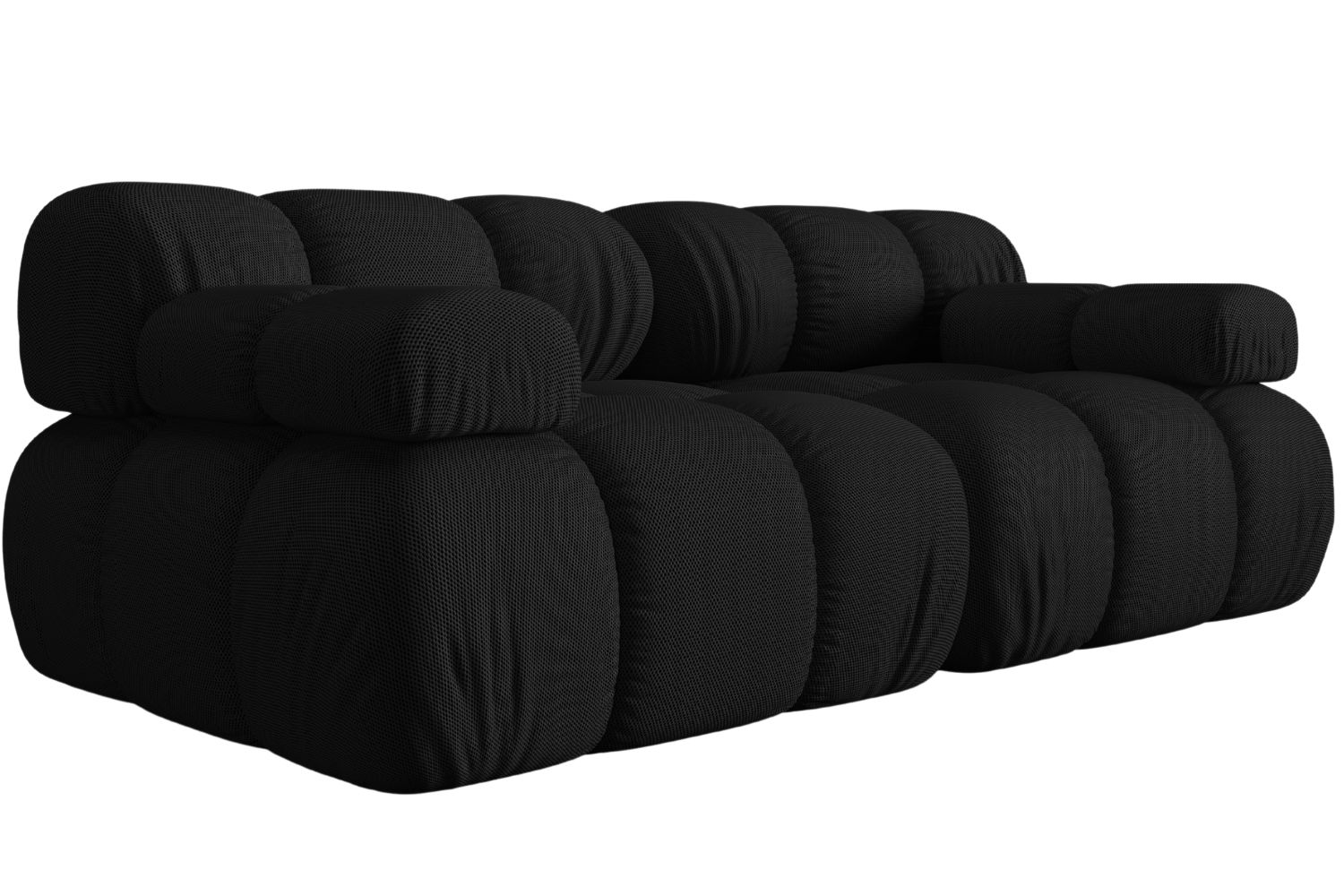 Černá čalouněná dvoumístná pohovka MICADONI Bellis 188 cm