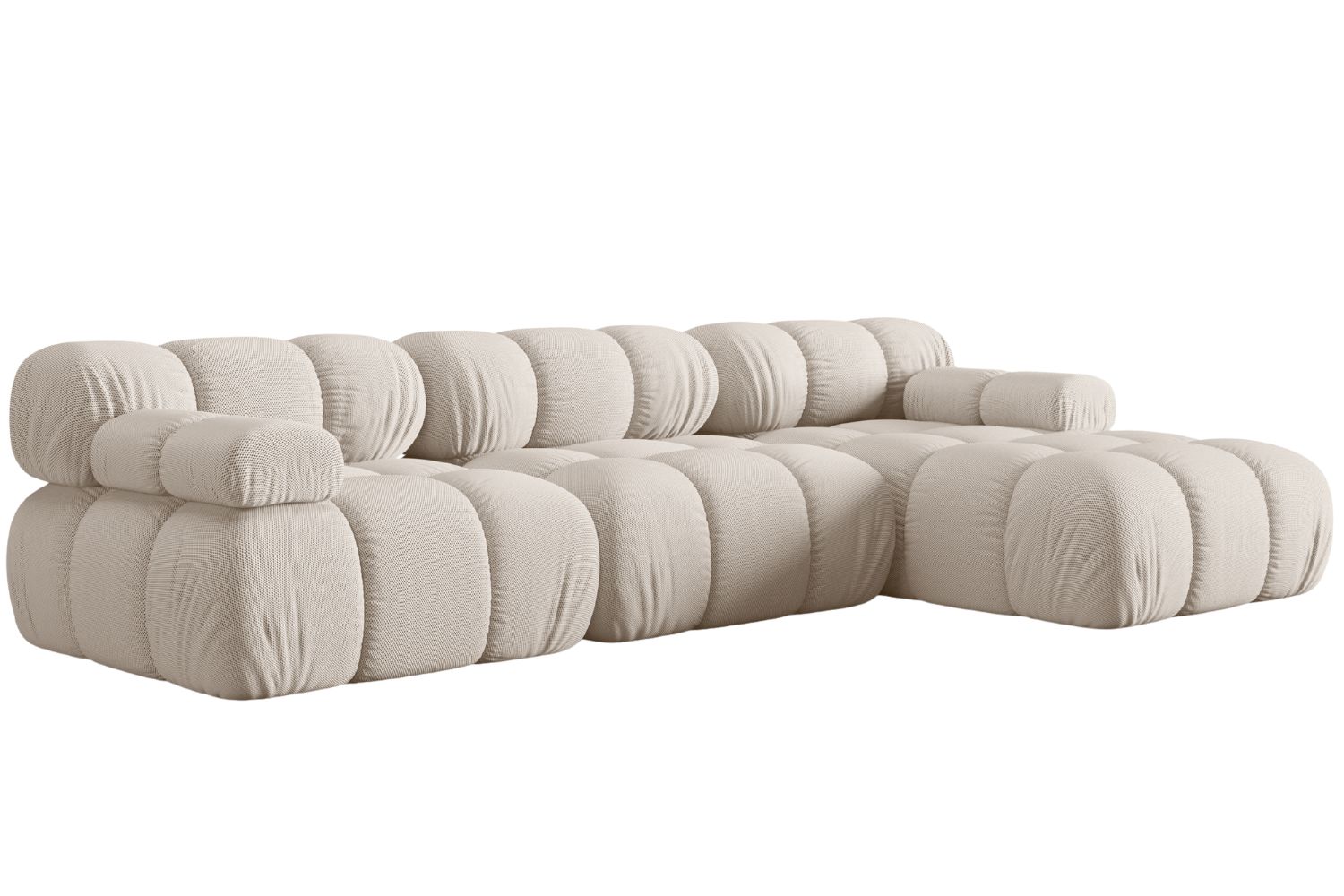 Micadoni Světle béžová rohová pohovka Bellis 282 cm, pravá