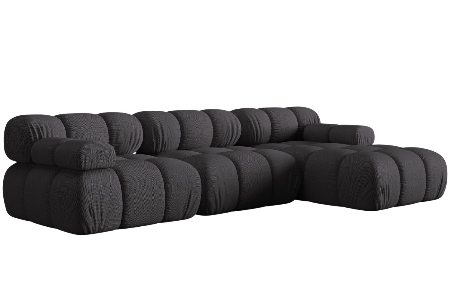 Micadoni Šedá rohová pohovka Bellis 282 cm, pravá