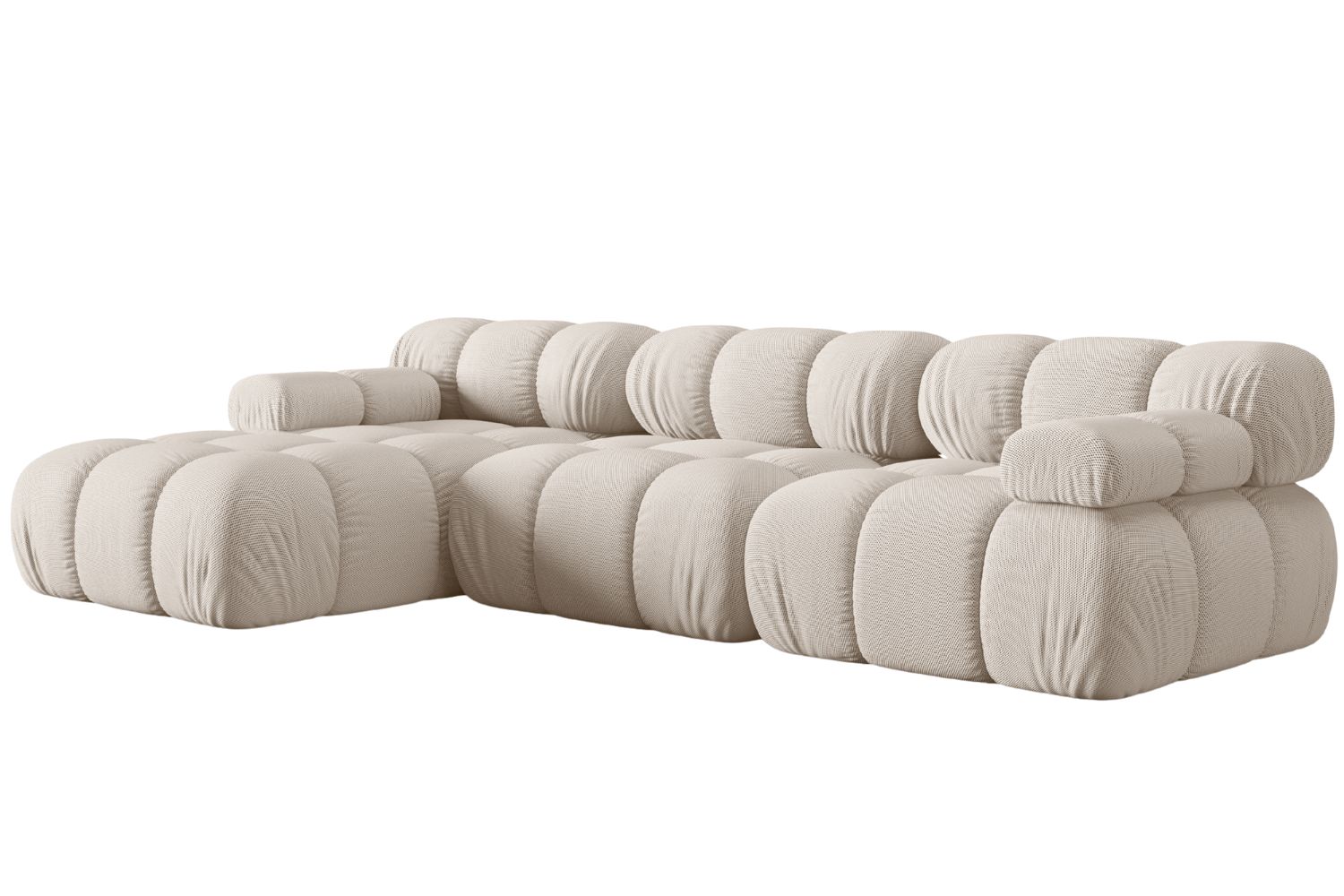 Micadoni Světle béžová rohová pohovka Bellis 282 cm, levá