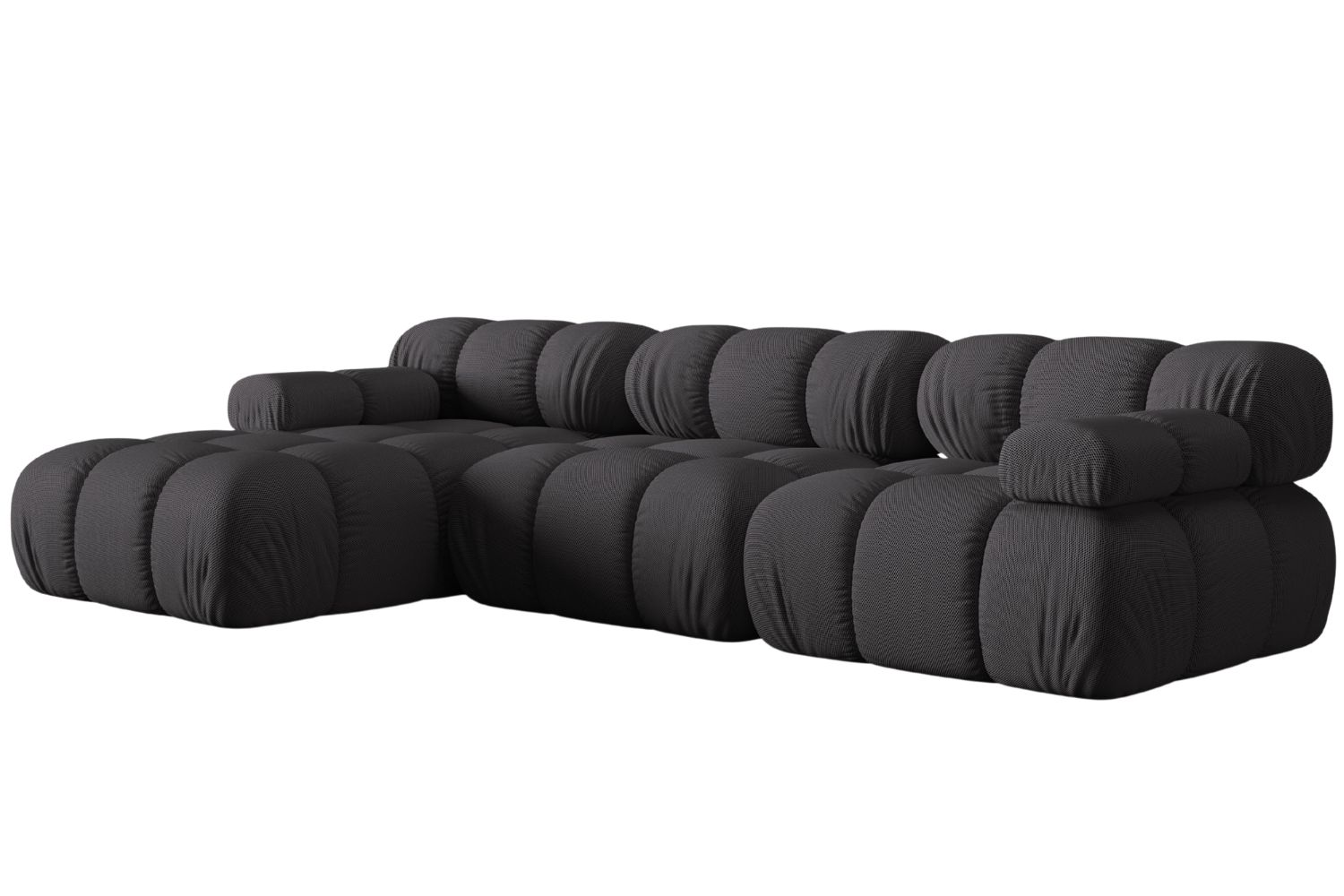 Micadoni Šedá rohová pohovka Bellis 282 cm, levá