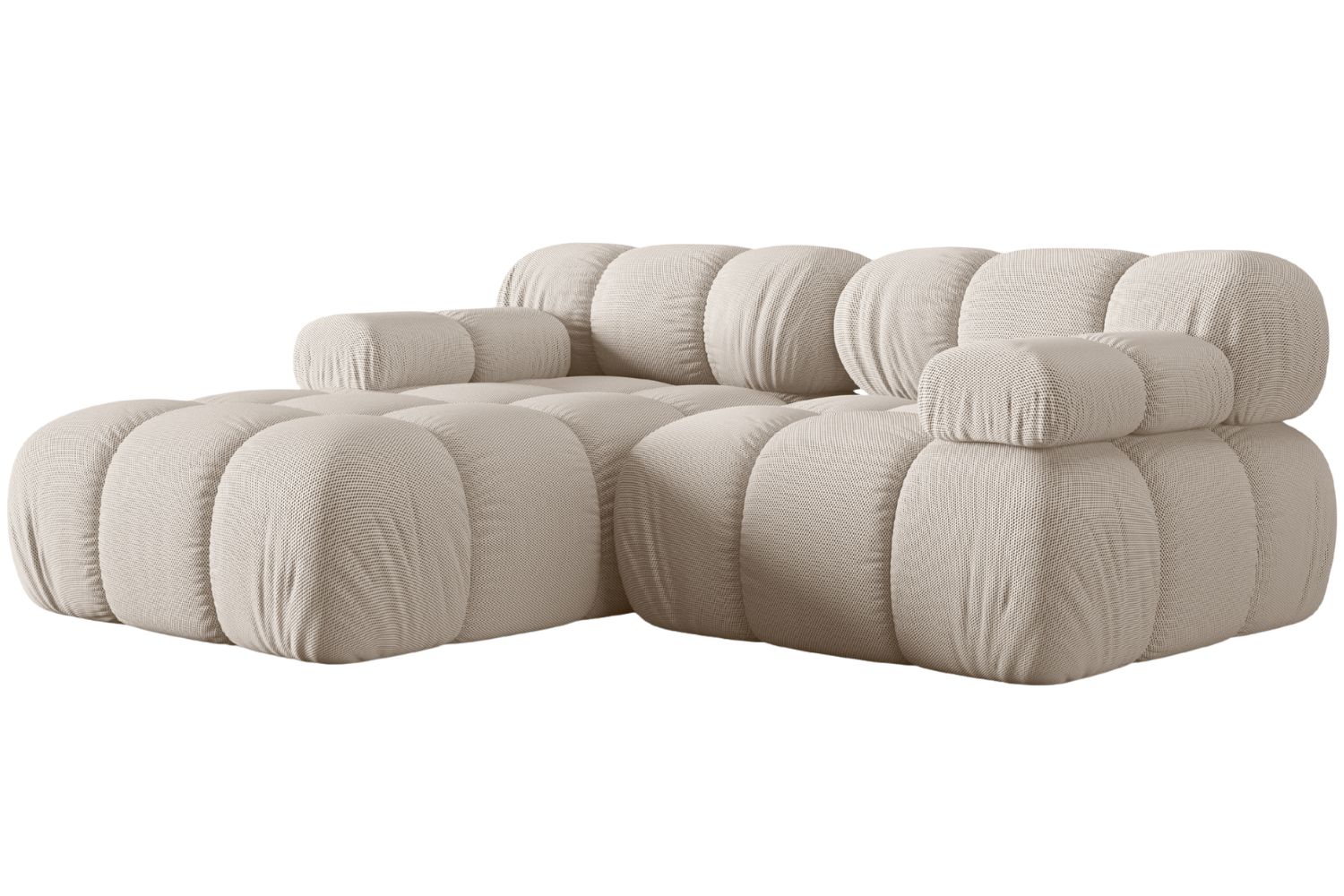 Micadoni Světle béžová rohová pohovka Bellis 188 cm, levá