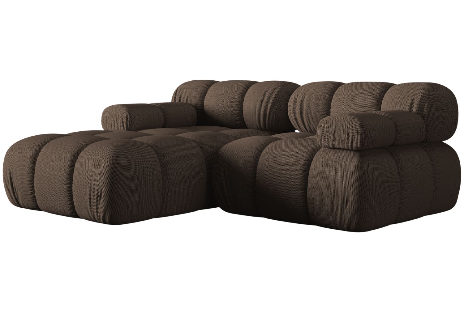 Micadoni Hnědá rohová pohovka Bellis 188 cm, levá