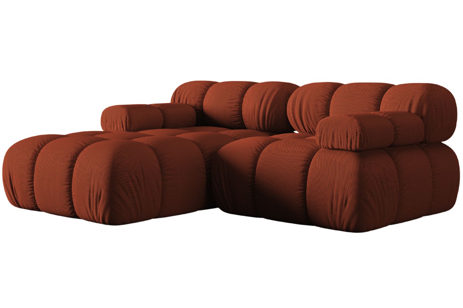 Micadoni Terakotově oranžová rohová pohovka Bellis 188 cm, levá