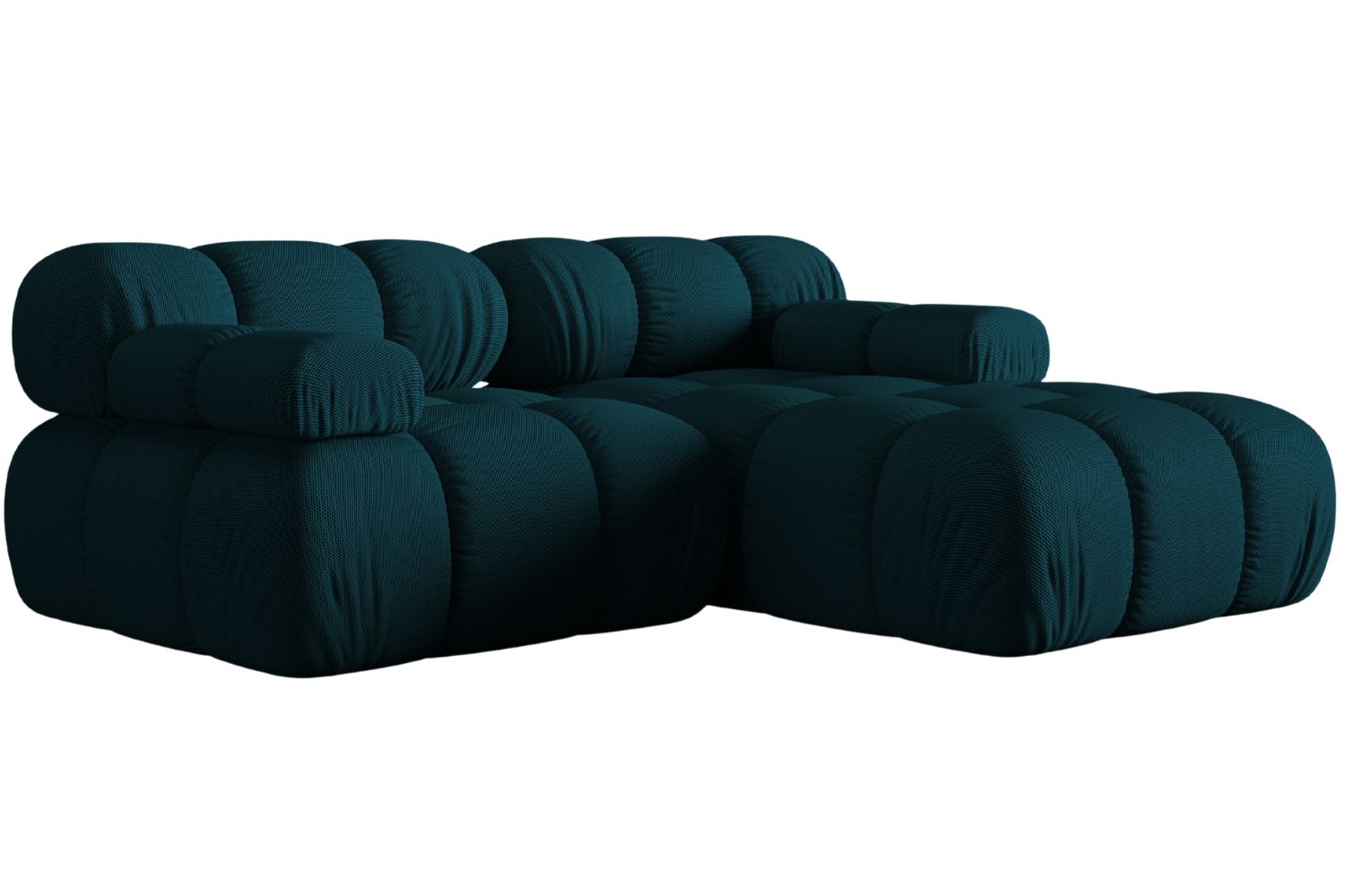 Micadoni Modrá rohová pohovka Bellis 188 cm, pravá