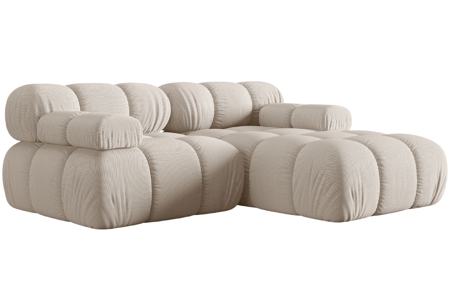 Micadoni Světle béžová rohová pohovka Bellis 188 cm, pravá