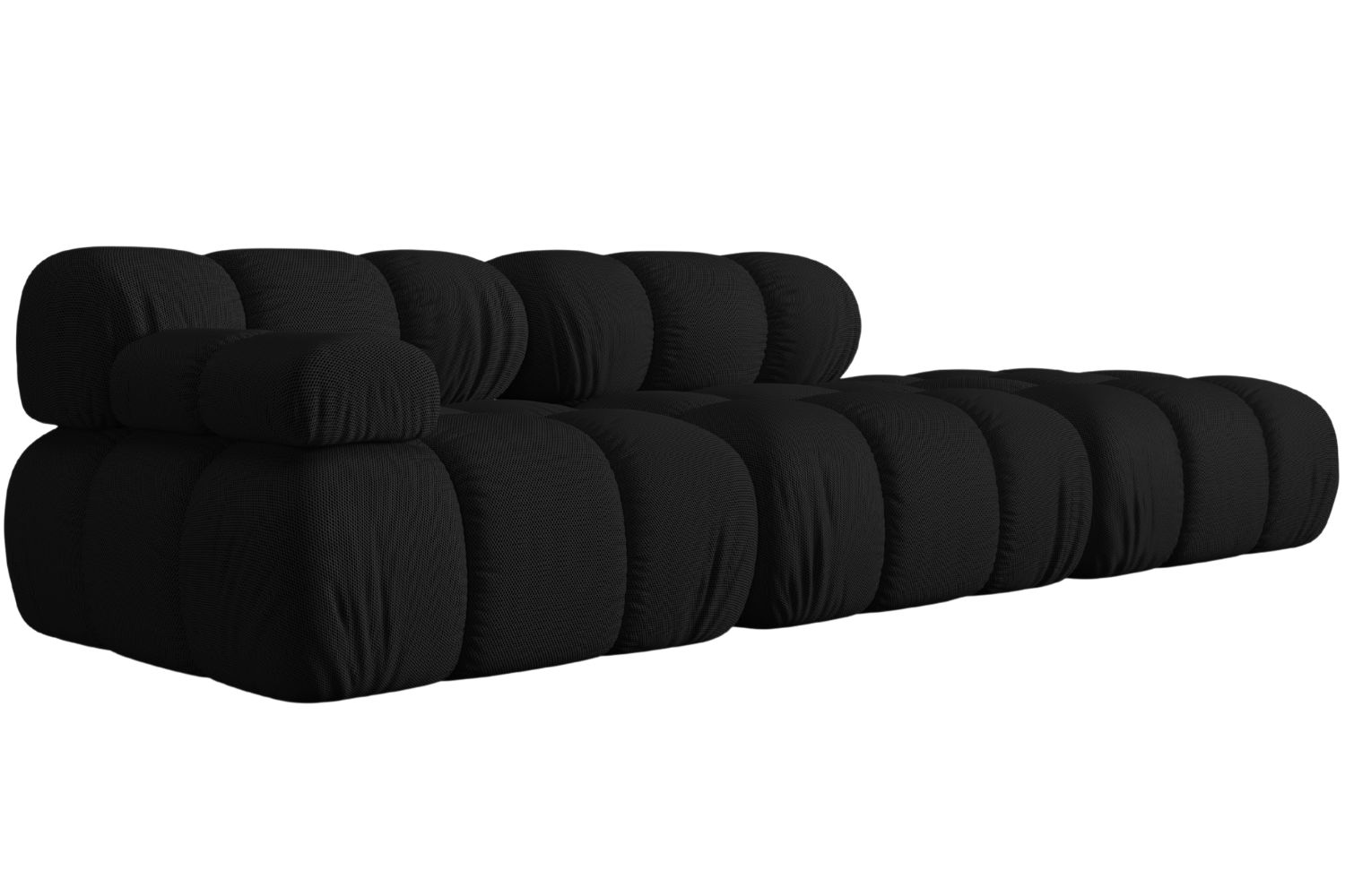 Micadoni Čern&aacute; čtyřm&iacute;stn&aacute; pohovka Bellis 282 cm, prav&aacute;