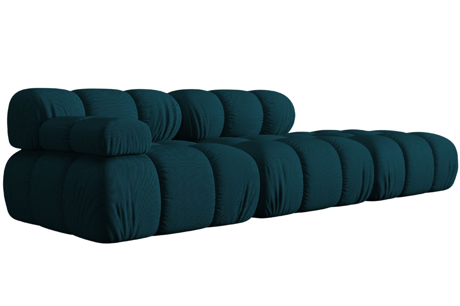 Micadoni Modrá čtyřmístná pohovka Bellis 282 cm, pravá