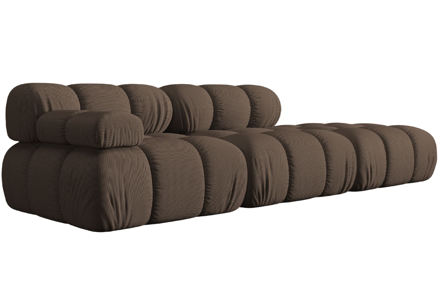 Micadoni Hnědá čtyřmístná pohovka Bellis 282 cm, pravá