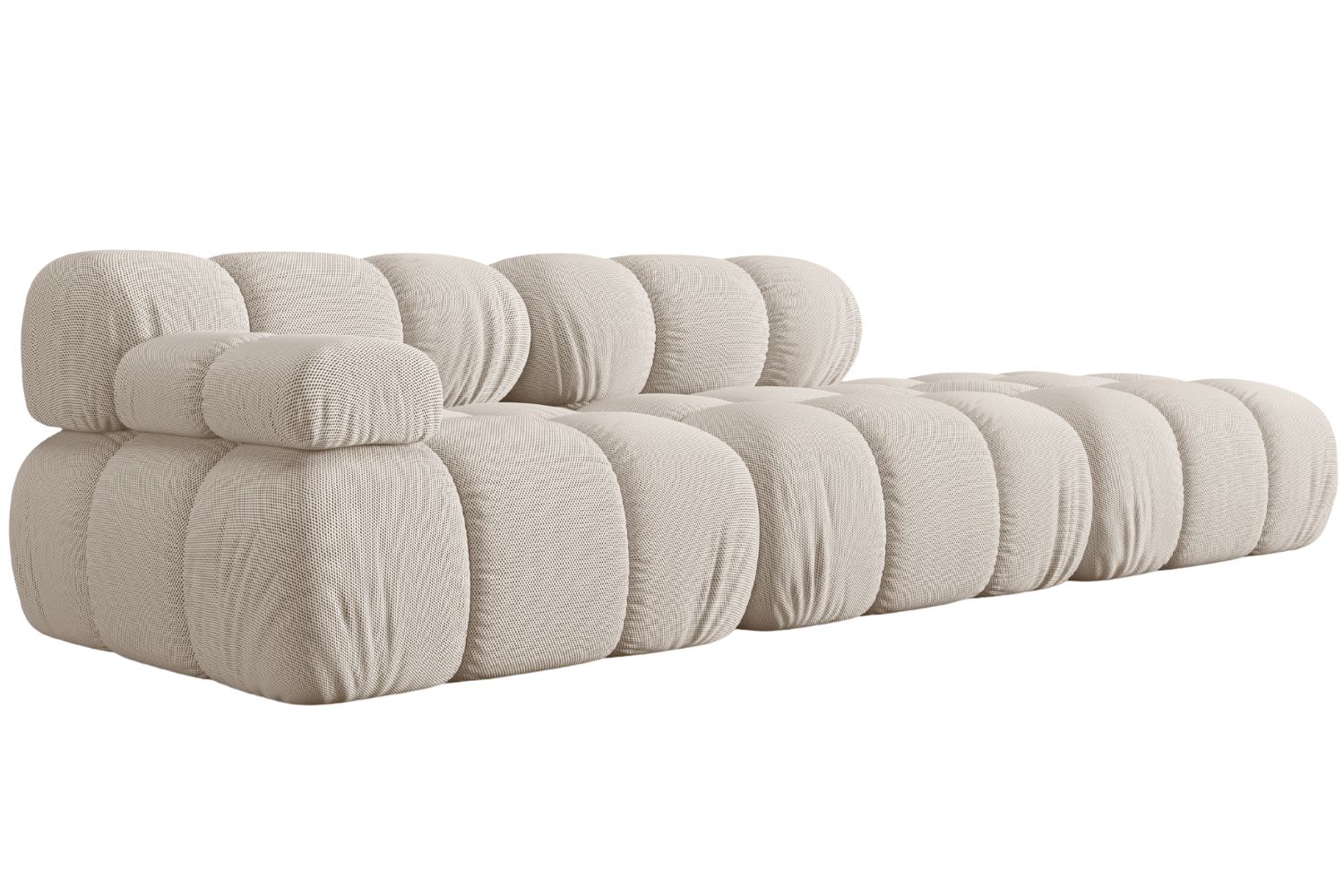 Micadoni Světle béžová čtyřmístná pohovka Bellis 282 cm, pravá