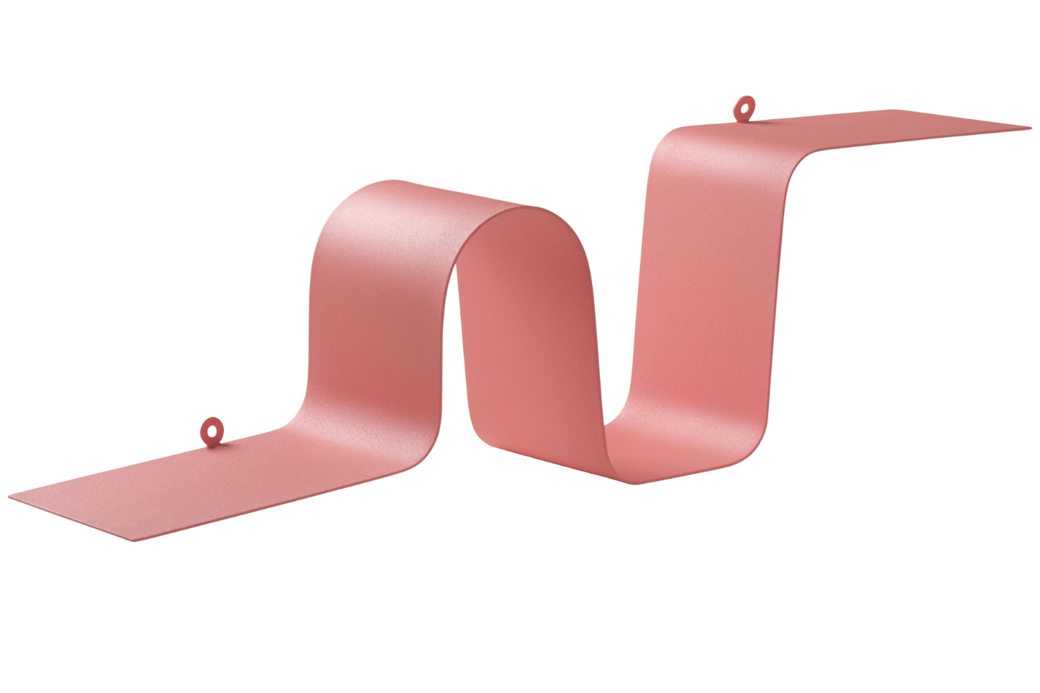 Jotex Růžová kovová nástěnná police CATERPILLAR 18,5 x 63,5 cm