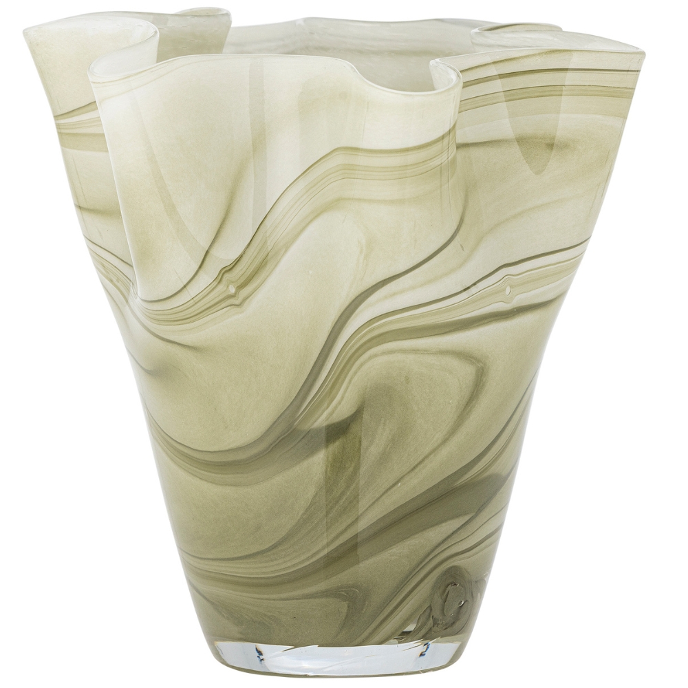 Bloomingville Zelen&aacute; skleněn&aacute; v&aacute;za Toryn 24 cm