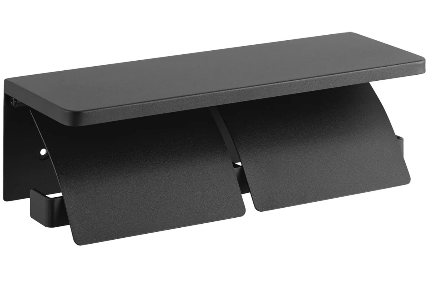 YAMAZAKI Černý kovový držák na toaletní papír Tower 28,5 cm