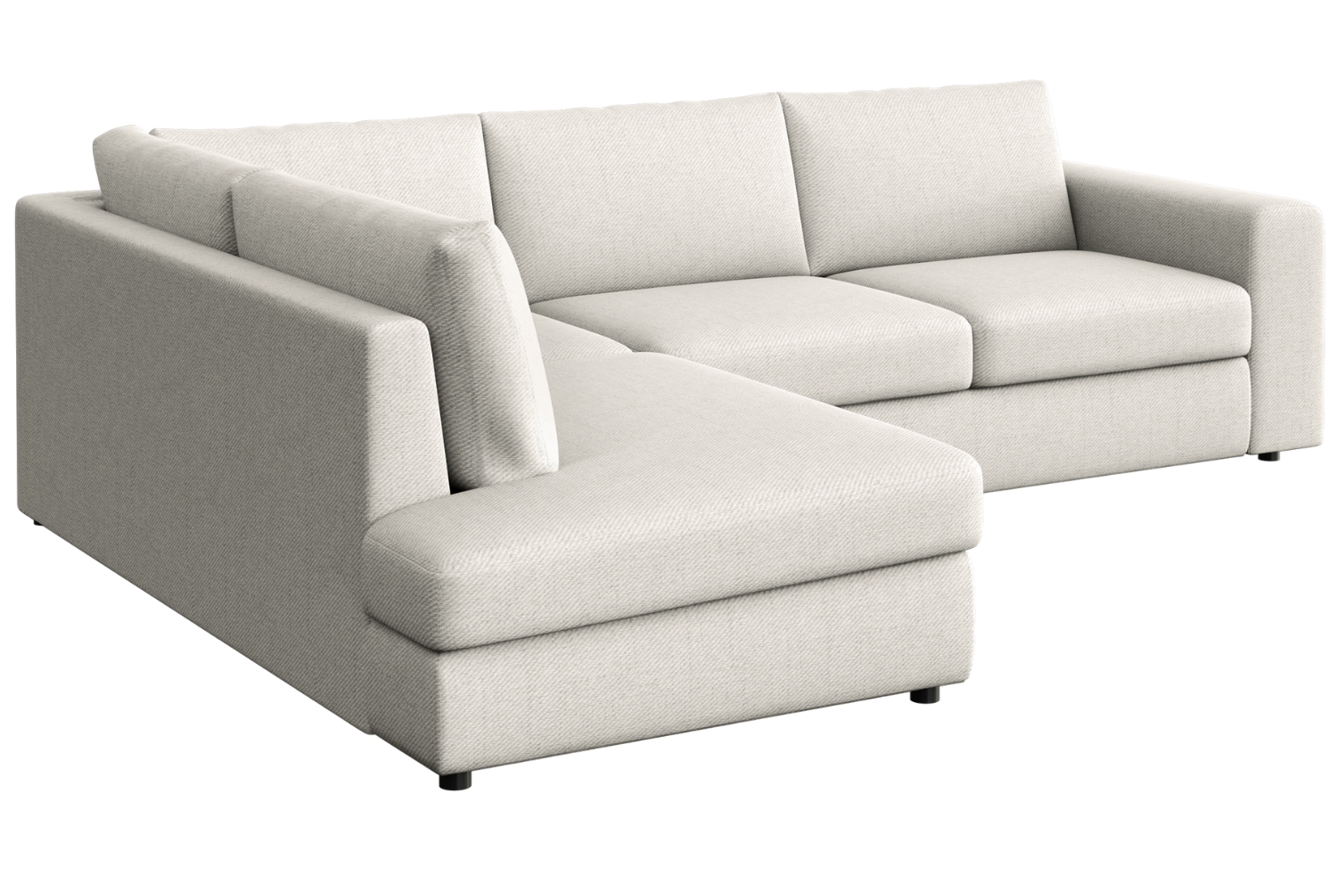 Rodier Krémově bílá rohová pohovka Baga 297 cm, levá