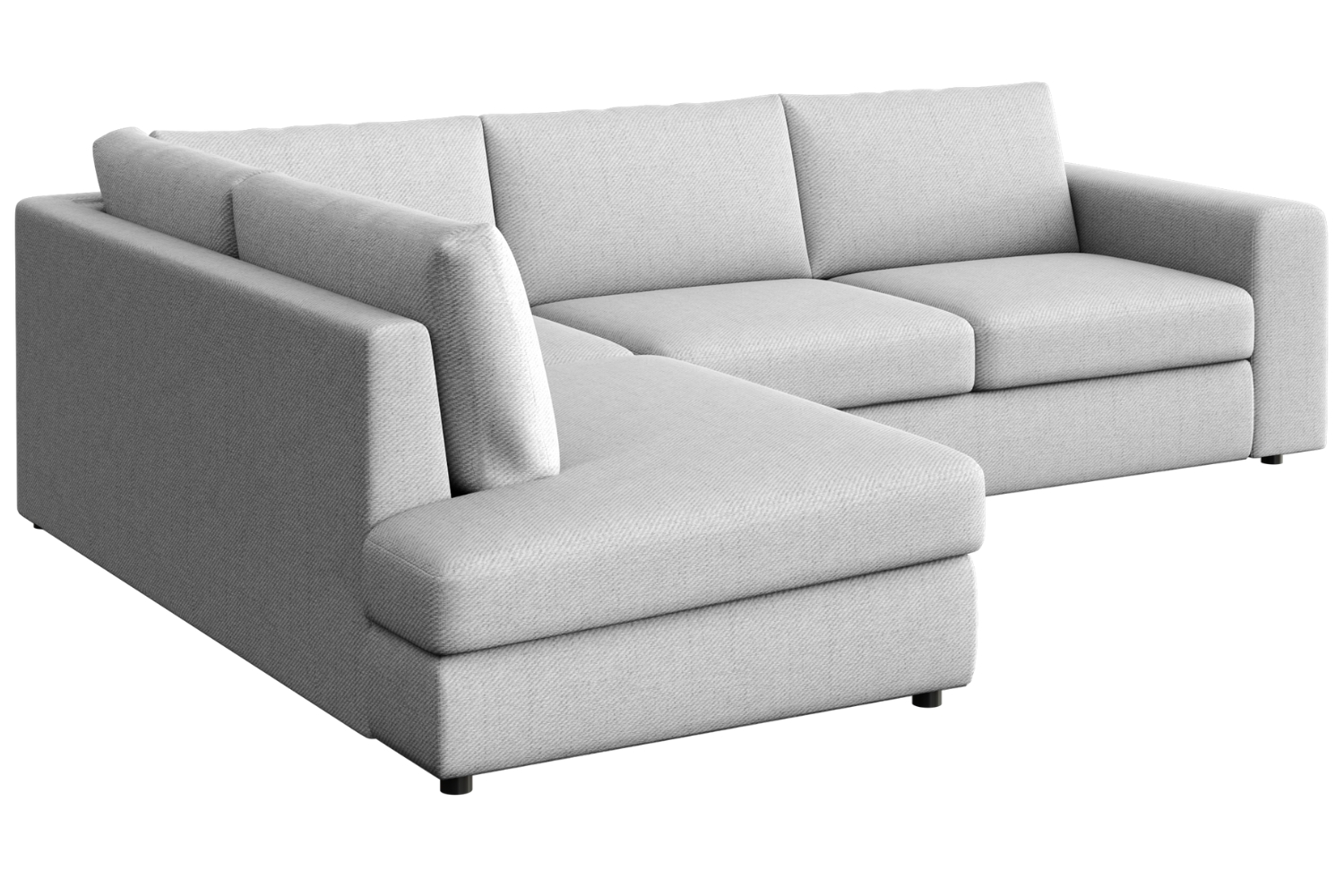 Rodier Světle šedá rohová pohovka Baga 297 cm, levá