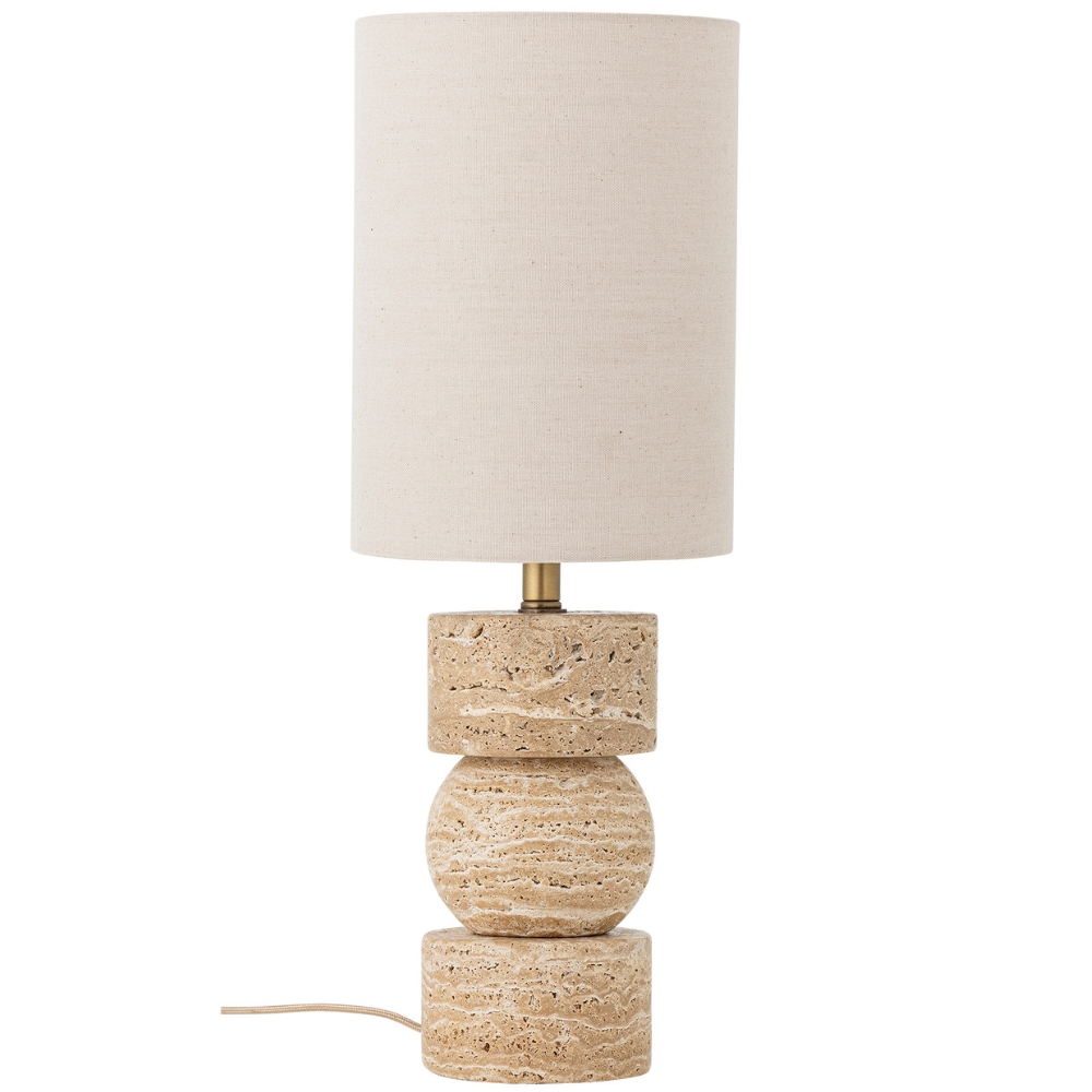 Bloomingville Béžová kamenná stolní lampa Marci