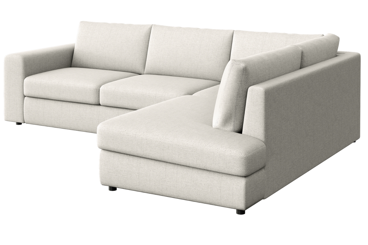 Rodier Krémově bílá rohová pohovka Baga 297 cm, pravá