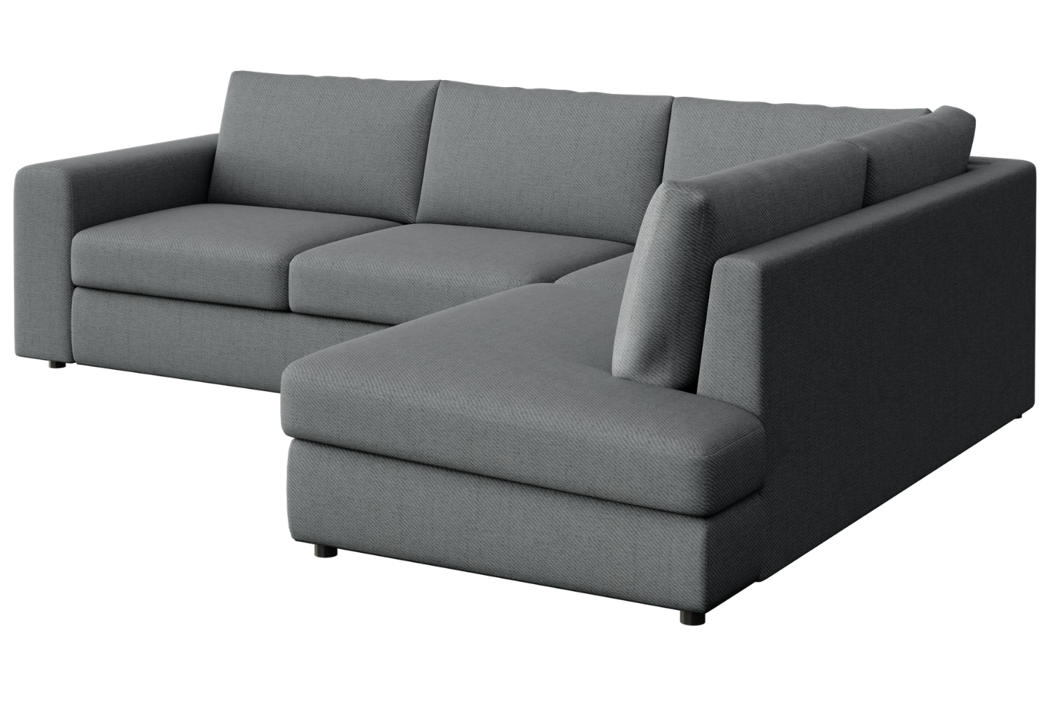 Rodier Šedá rohová pohovka Baga 297 cm, pravá