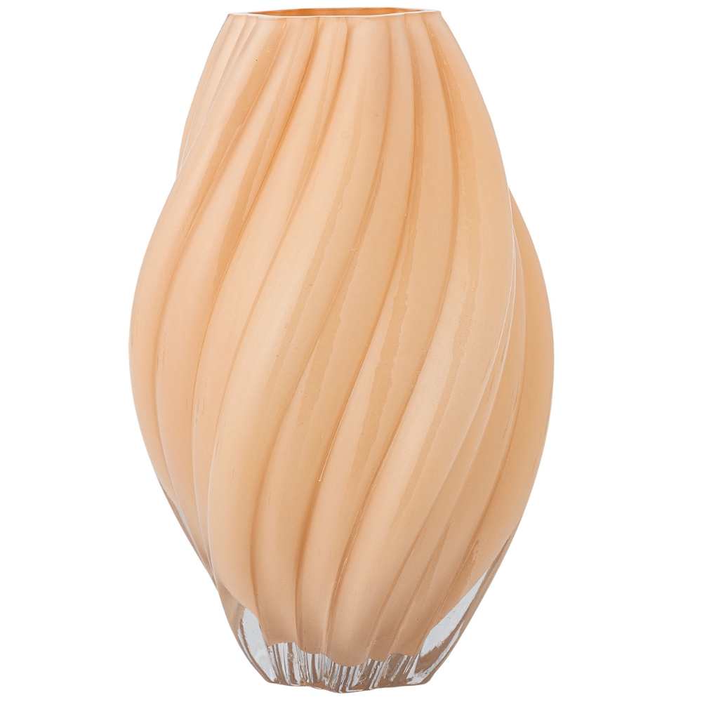 Bloomingville Béžová skleněná váza Kanji 30 cm