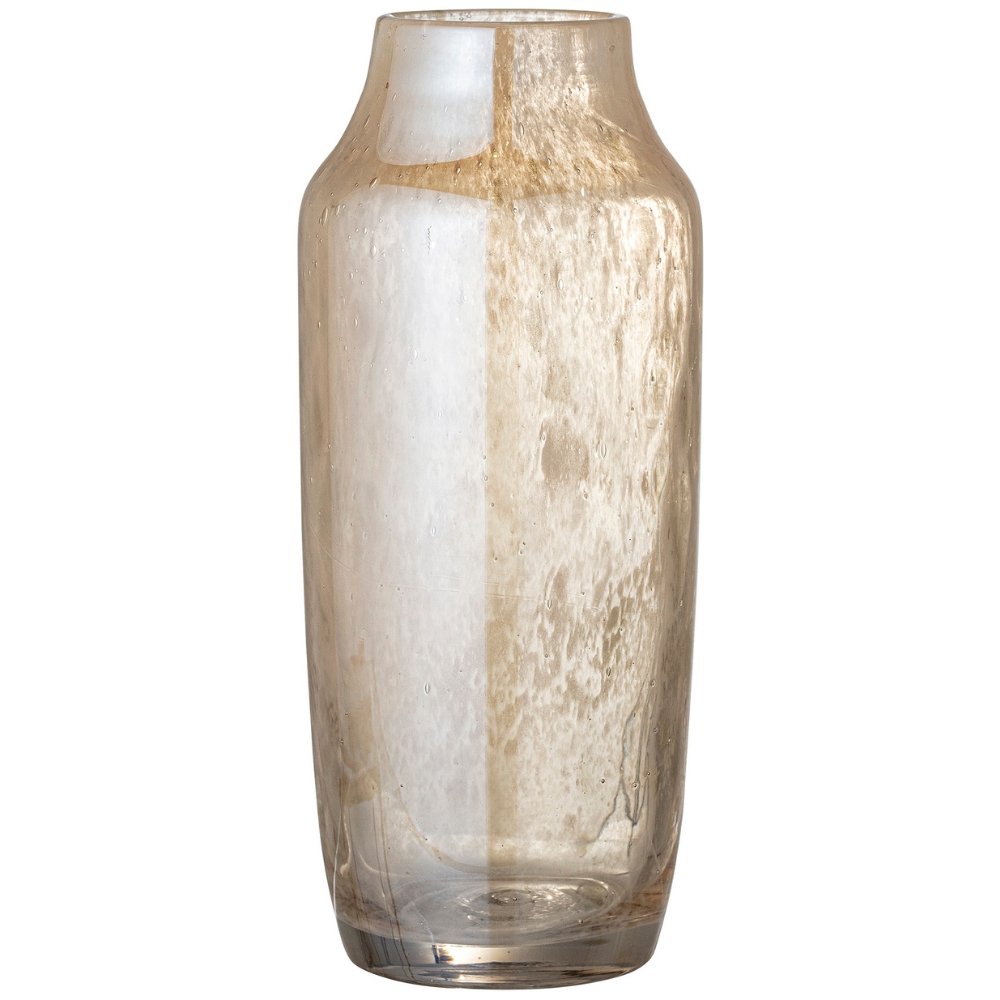 Bloomingville Béžová skleněná váza Frid 30,5 cm