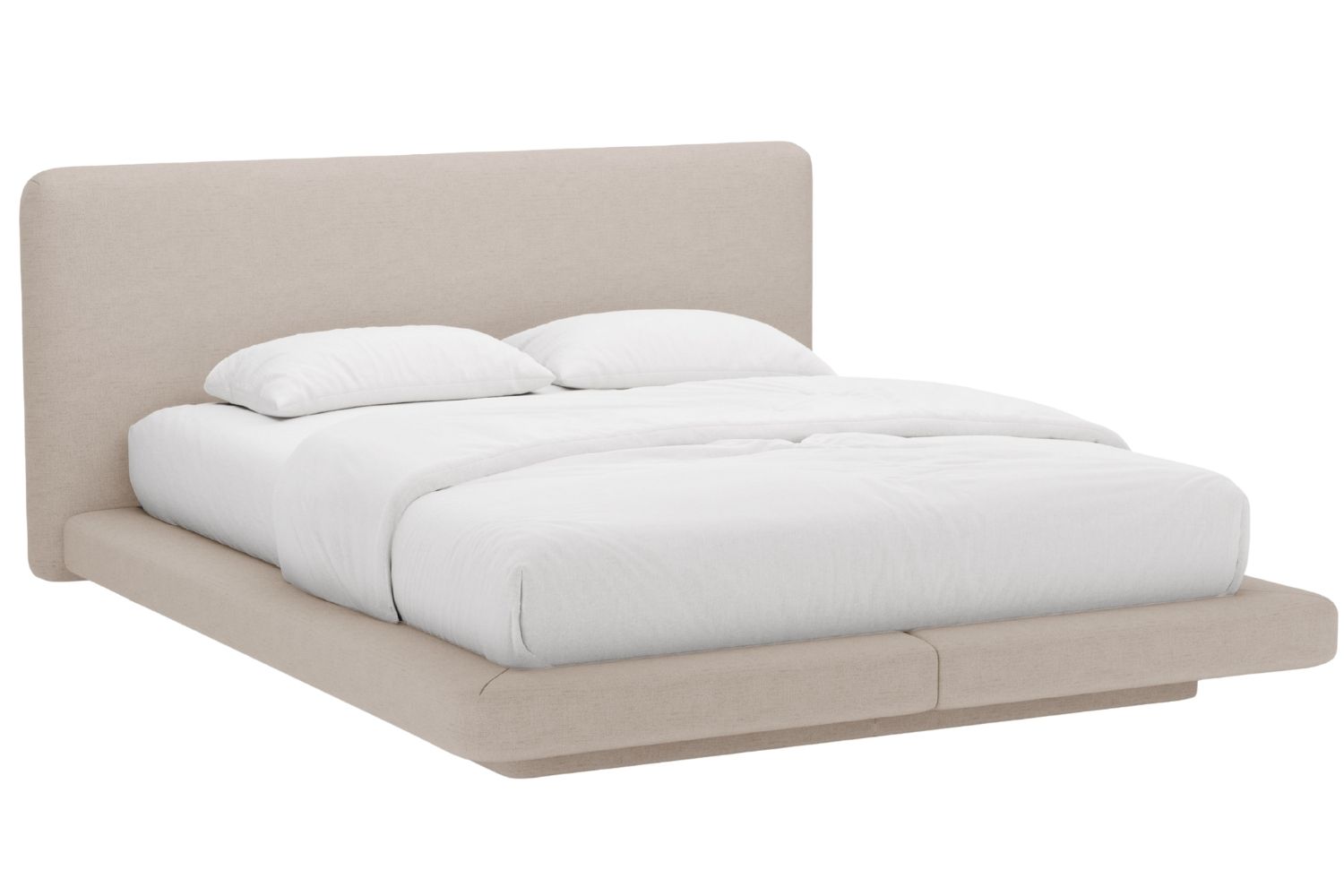 Micadoni Světle hněd&aacute; dvoulůžkov&aacute; postel Linea 140 x 200 cm