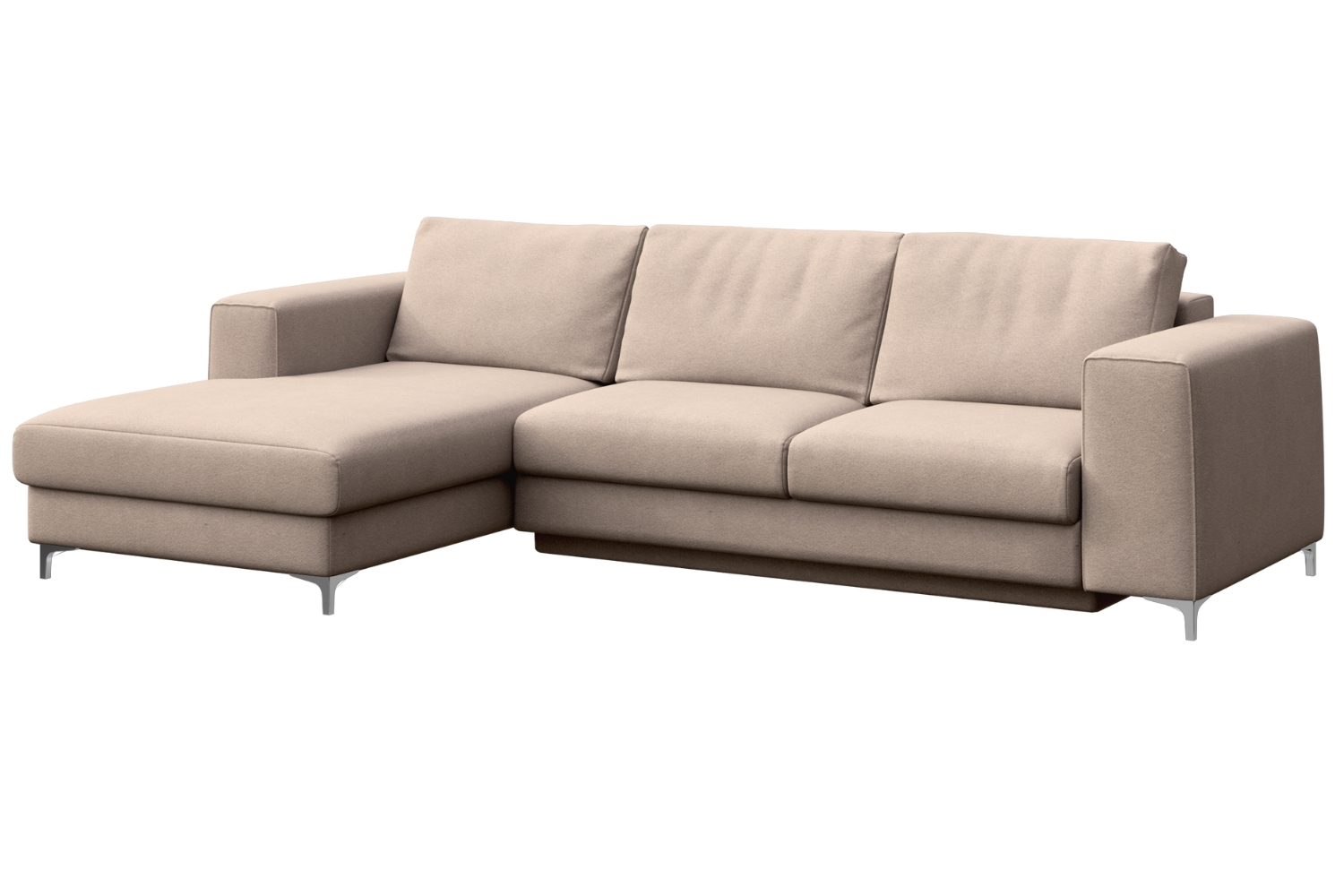 Rodier Béžová sametová rozkládací pohovka Rene 277 cm, levá