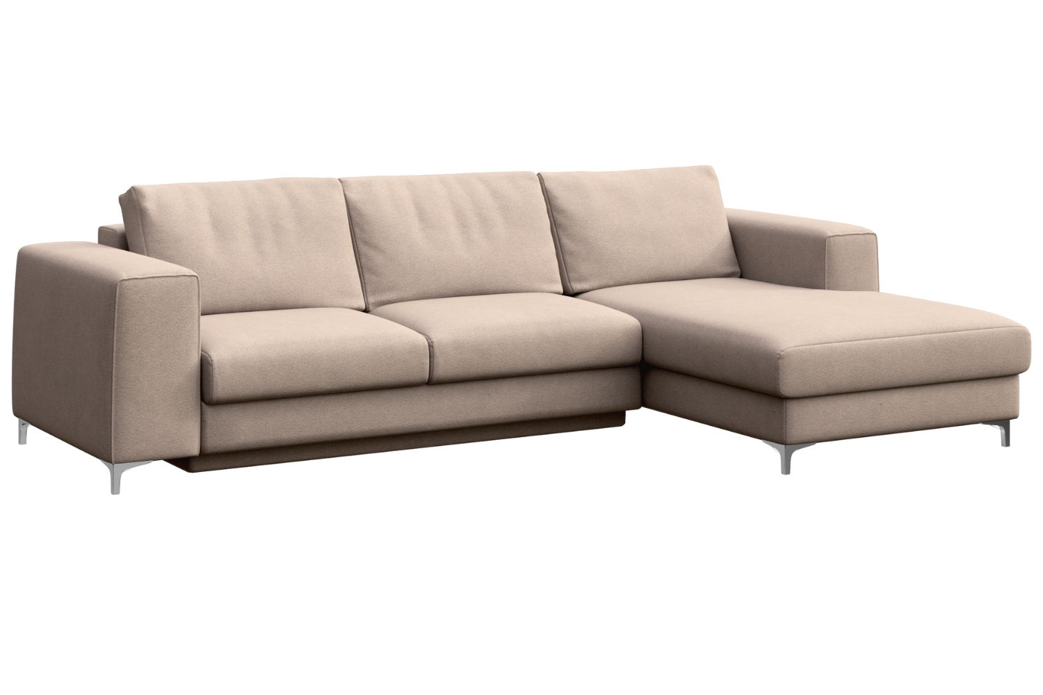 Rodier Béžová sametová rozkládací pohovka Rene 277 cm, pravá