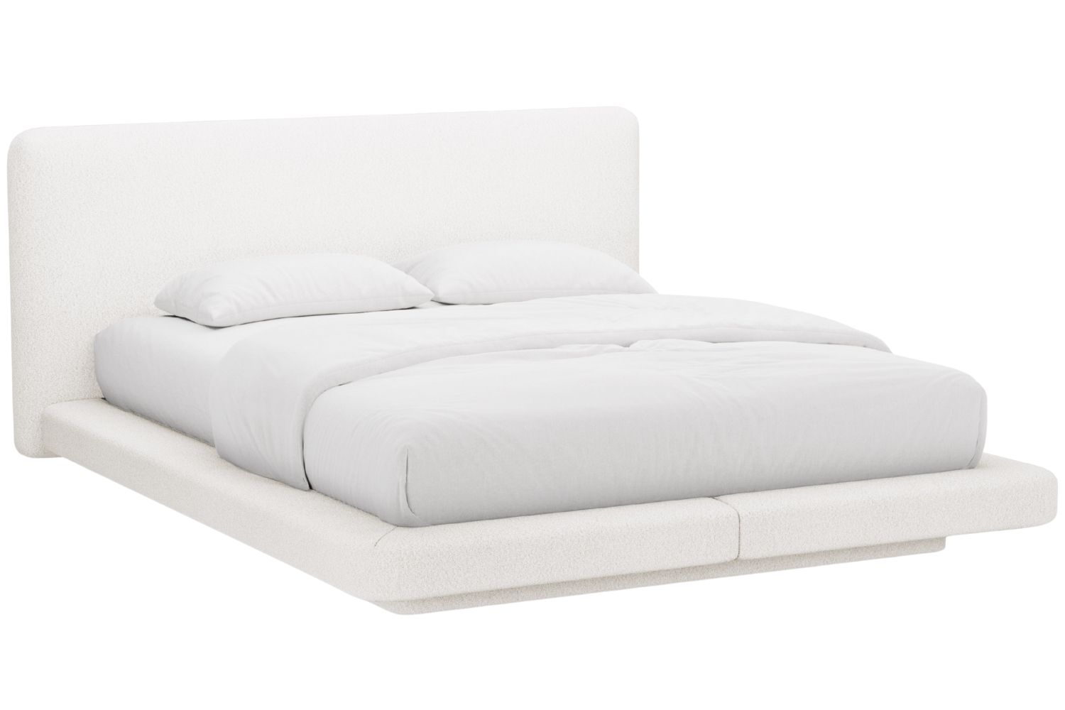 Micadoni B&iacute;l&aacute; boucl&eacute; dvoulůžkov&aacute; postel Linea 160 x 200 cm