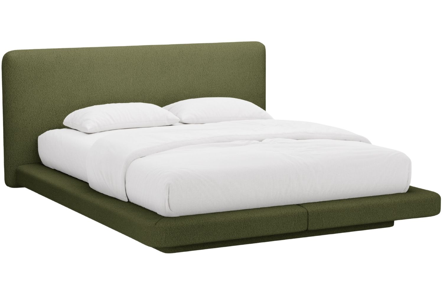 Micadoni Zelen&aacute; boucl&eacute; dvoulůžkov&aacute; postel Linea 160 x 200 cm