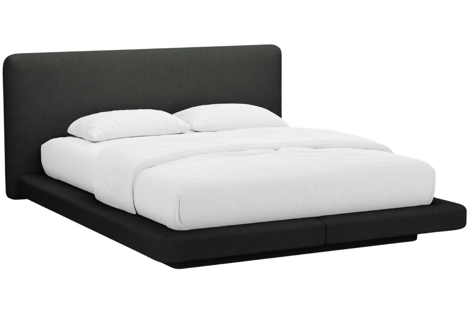 Micadoni Čern&aacute; boucl&eacute; dvoulůžkov&aacute; postel Linea 180 x 200 cm