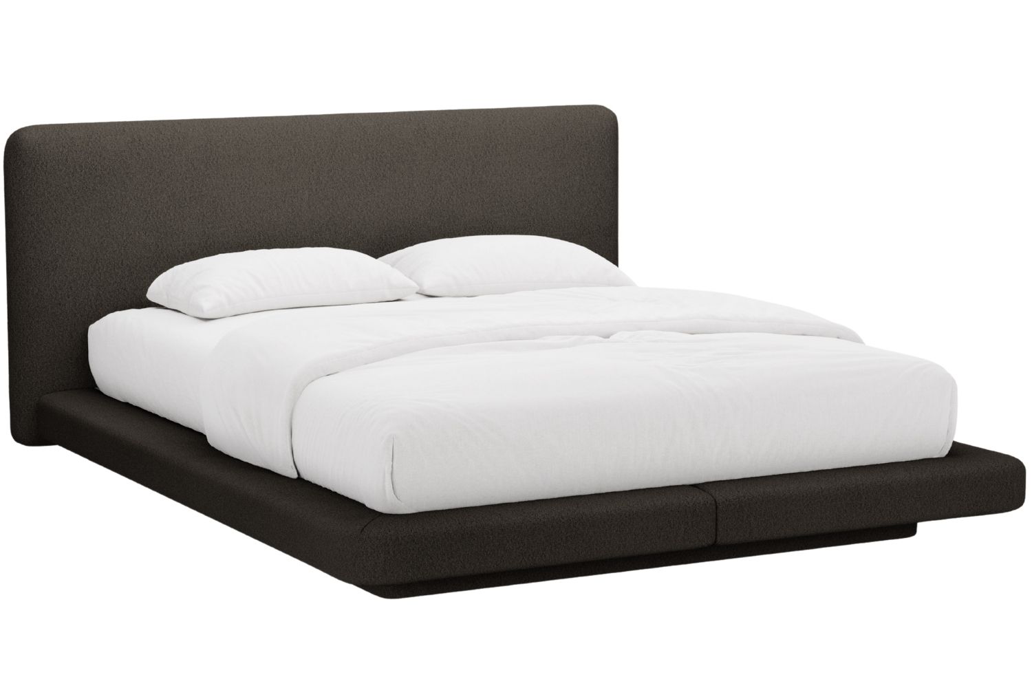 Micadoni Hněd&aacute; boucl&eacute; dvoulůžkov&aacute; postel Linea 180 x 200 cm