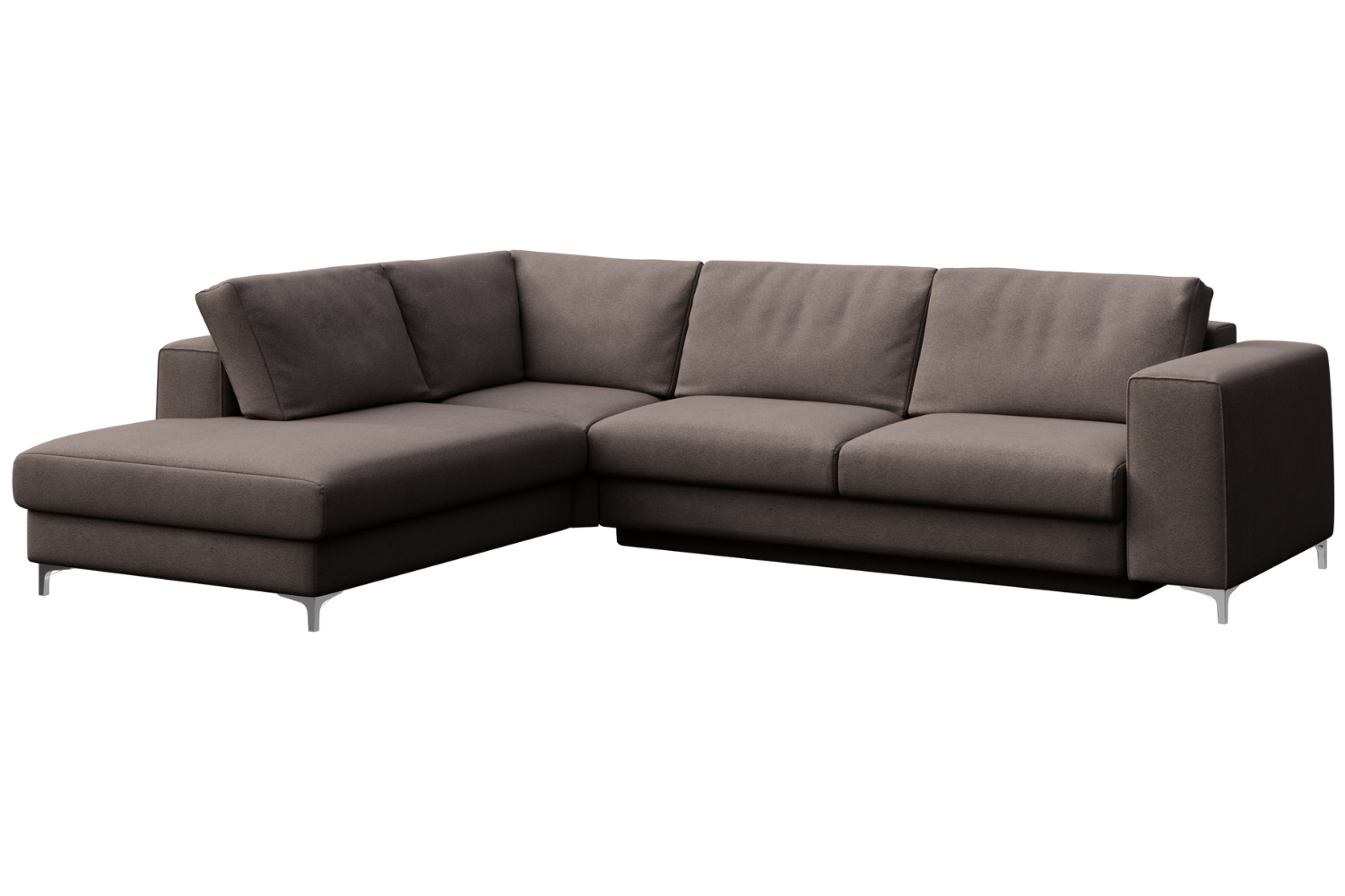 Rodier Šedá sametová rozkládací pohovka Rene 302 cm, levá