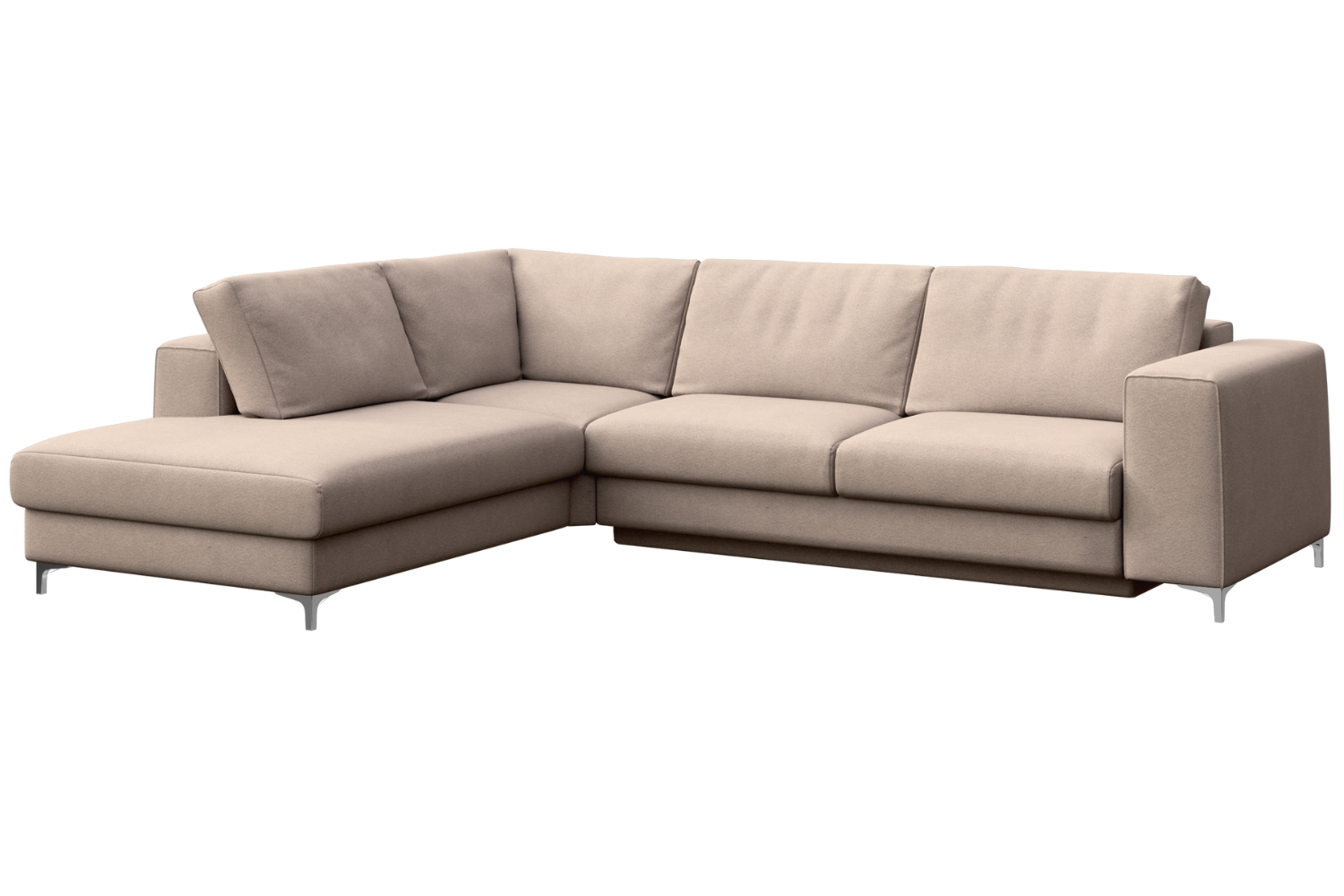 Rodier Béžová sametová rozkládací pohovka Rene 302 cm, levá