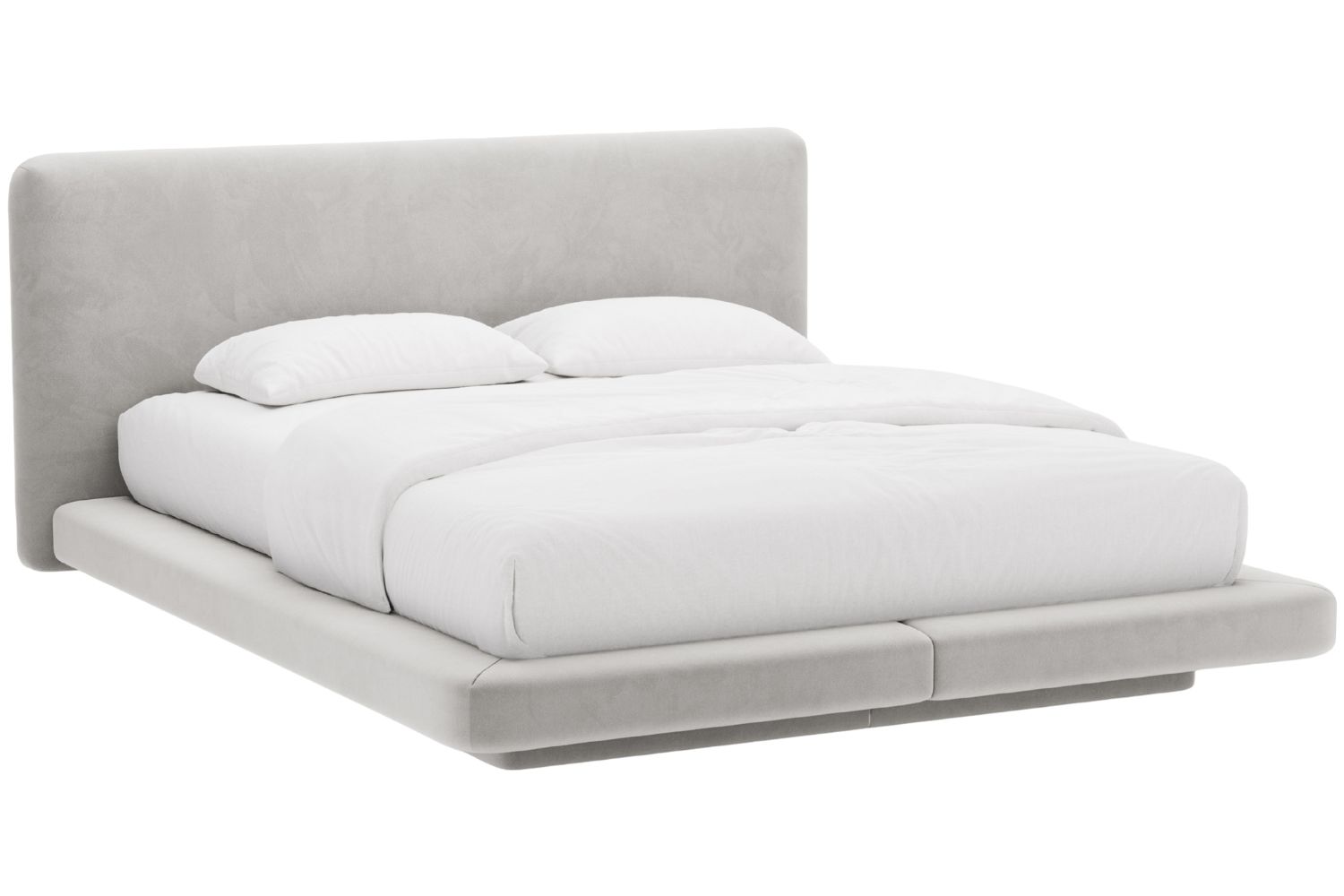 Micadoni Světle &scaron;ed&aacute; sametov&aacute; dvoulůžkov&aacute; postel Linea 160 x 200 cm
